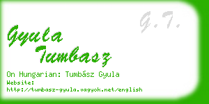 gyula tumbasz business card